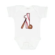 Inktastic Baseball First Birthday One Year Old Boys or Girls Baby Bodysuit
